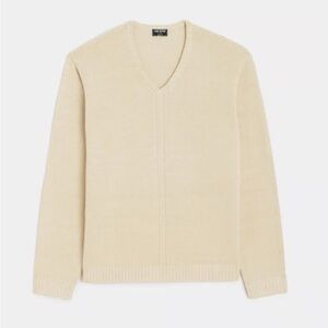 Todd Snyder Linen Cotton Cream V-Neck Sweater
